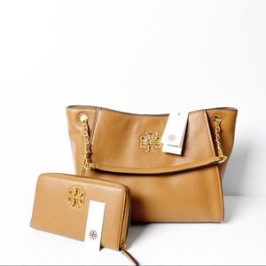 TORY BURCH | Britten Small Slouchy Tote w/ Britten Continental Wallet NWT